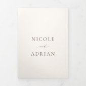 Klassieke Ivoor QR Code Elegant Huwelijk Drieluik Uitnodiging (Cover)