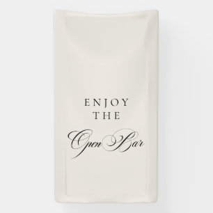 Klassieke ivoor zwarte kalligrafie trouw open bar spandoek