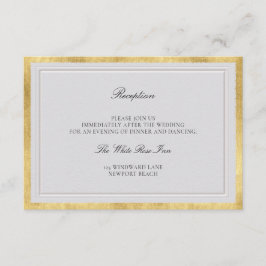 Klassieke Ivoren Nepgouden Elegante Trouwreceptie Informatiekaartje