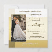 Klassieke Ivory Gold Foto na huwelijksuitnodiging Kaart (Voorkant)