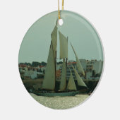 Klassieke jacht keramisch ornament (Links)