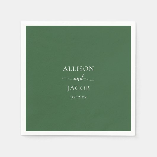 Klassieke jachtgroene servetten voor de bruiloft (Voorkant)