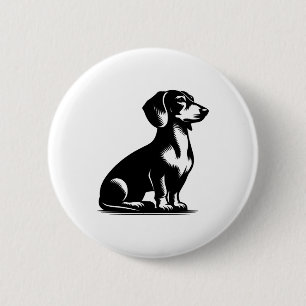 Klassieke Jachthond  Teckel Tekening Kopie Ronde Button 5,7 Cm