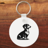 Klassieke Jachthond Teckel Tekening Kopie Sleutelhanger (Voorkant)