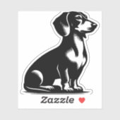 Klassieke Jachthond  Teckel Tekening Kopie Sticker (Vel)