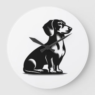 Klassieke jachthond Vintage-tekening van Dachshund Grote Klok