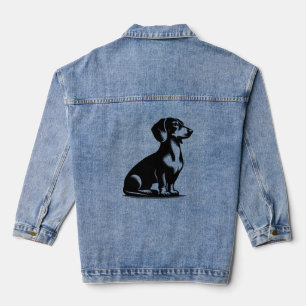 Klassieke jachthond Vintage-tekening van een dachs Denim Jacket
