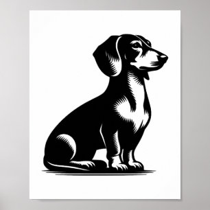 Klassieke jachthond Vintage-tekening van een Dachs Poster