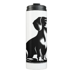 Klassieke jachthond Vintage-tekening van een Dachs Thermosbeker