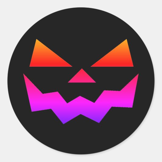 Klassieke Jack-o-lantaarn pompoen gezicht glimlach Ronde Sticker (Voorkant)