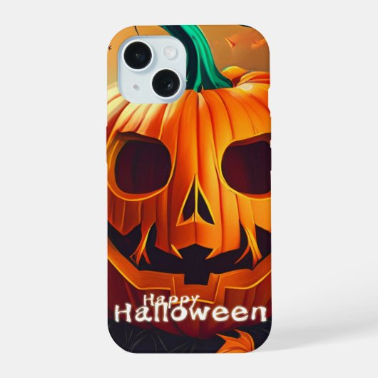 Klassieke Jack-o-Lantern Herfst Bos Scene iPhone 15 Case (Achterkant)