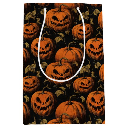 Klassieke Jack O Lanterns Medium Cadeauzakje (Voorkant)