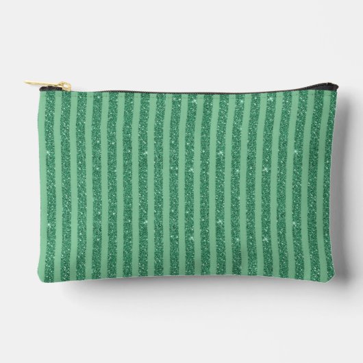 Klassieke Jade Groen Glitter Stijl Verticale Strep Etui (Voorkant)