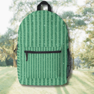 Klassieke jade groene glinsterende stijl verticale bedrukte rugzak