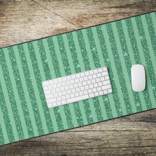 Klassieke Jade Groene Glitter Stijl Verticale Stre Bureaumat