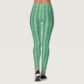 Klassieke Jade Groene Glitter Stijl Verticale Stre Leggings (Achterkant)