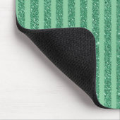 Klassieke Jade Groene Glitter Stijl Verticale Stre Muismat (Hoek)