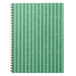 Klassieke Jade Groene Glitter Stijl Verticale Stre Notitieboek