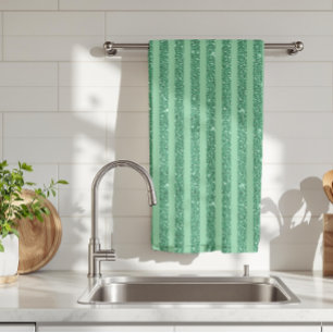 Klassieke Jade Groene Glitter Stijl Verticale Stre Theedoek