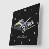 Klassieke jaguar Car 'Old Timer'-wandklok Vierkante Klok (Hoek)