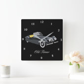 Klassieke jaguar Car 'Old Timer'-wandklok Vierkante Klok (Huis)