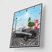 Klassieke Jaguar E Type wandklok (Hoek)