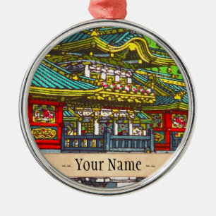 Klassieke japans met oosterse landtempel metalen ornament