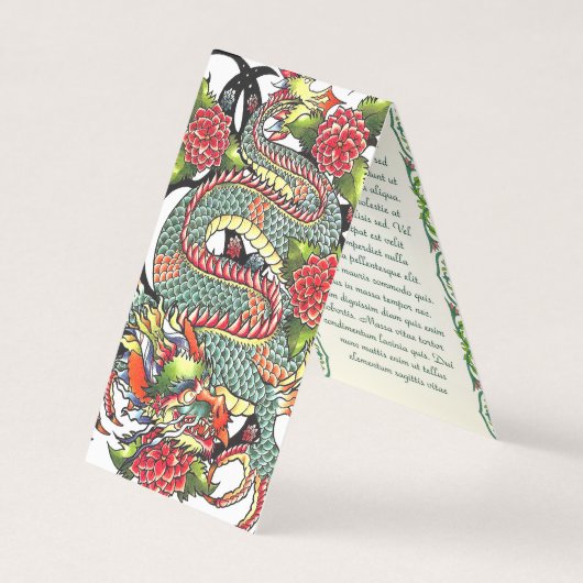 Klassieke  japanse drakenTattoo Visitekaartje (Voorkant)