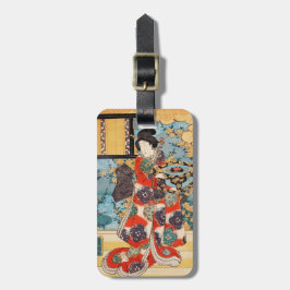 Klassieke japanse geisha ukiyo-e Utagawa Bagagelabel