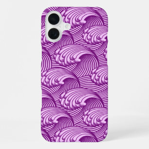 Klassieke Japanse golven, schemerpaars en lila iPhone 16 Plus Hoesje