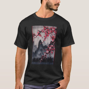 Klassieke Japanse kersenbloesem-houtsnede T-shirt