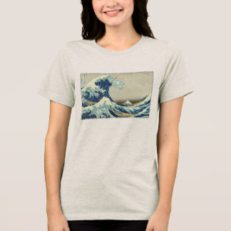 Klassieke Japanse kunst, De Grote Golf van Hokusai Tri-Blend Shirt