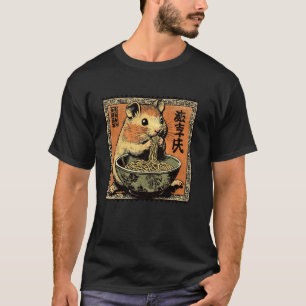 Klassieke Japanse Kunst Noedels Postzegel Hamster T-shirt