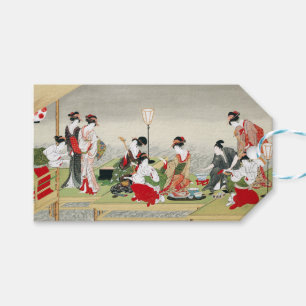 Klassieke Japanse kunst Utagawa Toyohiro prent Cadeaulabel
