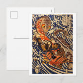 Klassieke Japanse kunst vechtende reuzensalamander Feestdagenkaart (Voorkant / Achterkant)