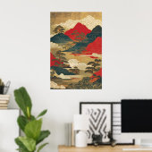 Klassieke Japanse Landschapskunst Print Ukiyo-e (Thuiskantoor)