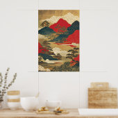 Klassieke Japanse Landschapskunst Print Ukiyo-e (Keuken)