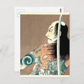 Klassieke Japanse Legendary Samurai Warrior Art Briefkaart (Voorkant / Achterkant)