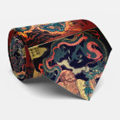 Klassieke Japanse Legendary Warrior Dragon Art Stropdas (Opgerold)