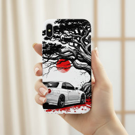 Klassieke Japanse Rijzende Zon Kunstschilderij Wit iPhone 15 Case