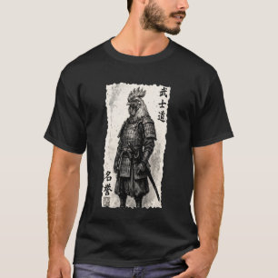 Klassieke Japanse Samoerai Kip Krijger Sumi-e Kuns T-shirt
