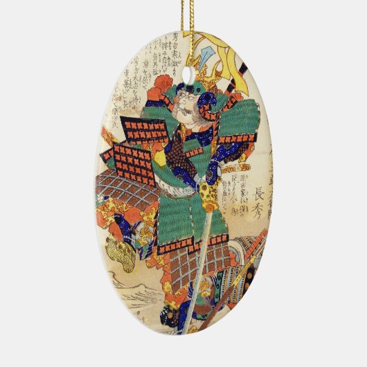 Klassieke  Japanse Samurai Warrior General Keramisch Ornament (Rechts)