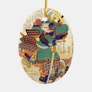 Klassieke  Japanse Samurai Warrior General Keramisch Ornament