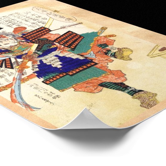 Klassieke  Japanse Samurai Warrior General Poster (Hoek)