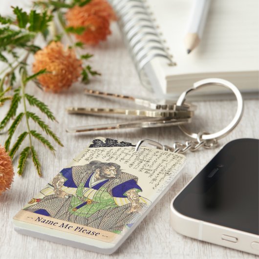 Klassieke  Japanse Samurai Warrior Ronin Sleutelhanger (Voorkant Rechts)