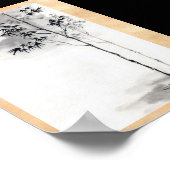 Klassieke japanse sumi-e schilderkunst bamboe maan poster (Hoek)