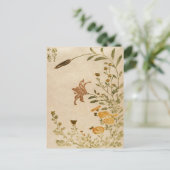 Klassieke japanse  ukiyo-e bloemen kunst briefkaart (Staand voorkant)