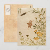 Klassieke japanse  ukiyo-e bloemen kunst briefkaart (Voorkant / Achterkant)