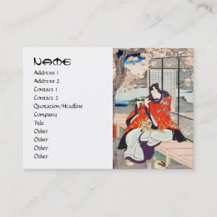 Klassieke japanse ukiyo-e flute player kunst visitekaartje
