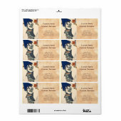 Klassieke japanse ukiyo-e geisha met paraplu etiket (Full Sheet)